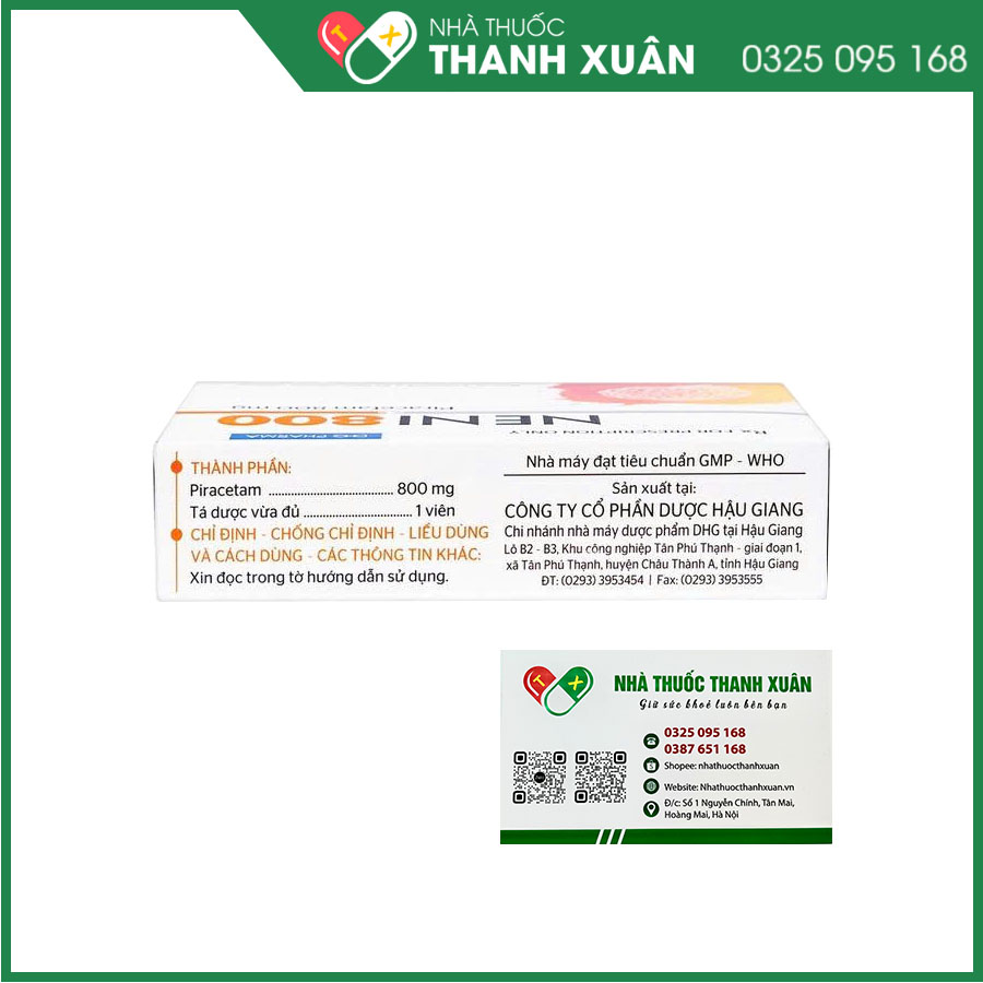 NENI 800mg thuốc điều trị chóng mặt, đau đầu, suy giảm trí nhớ, kém tập chung